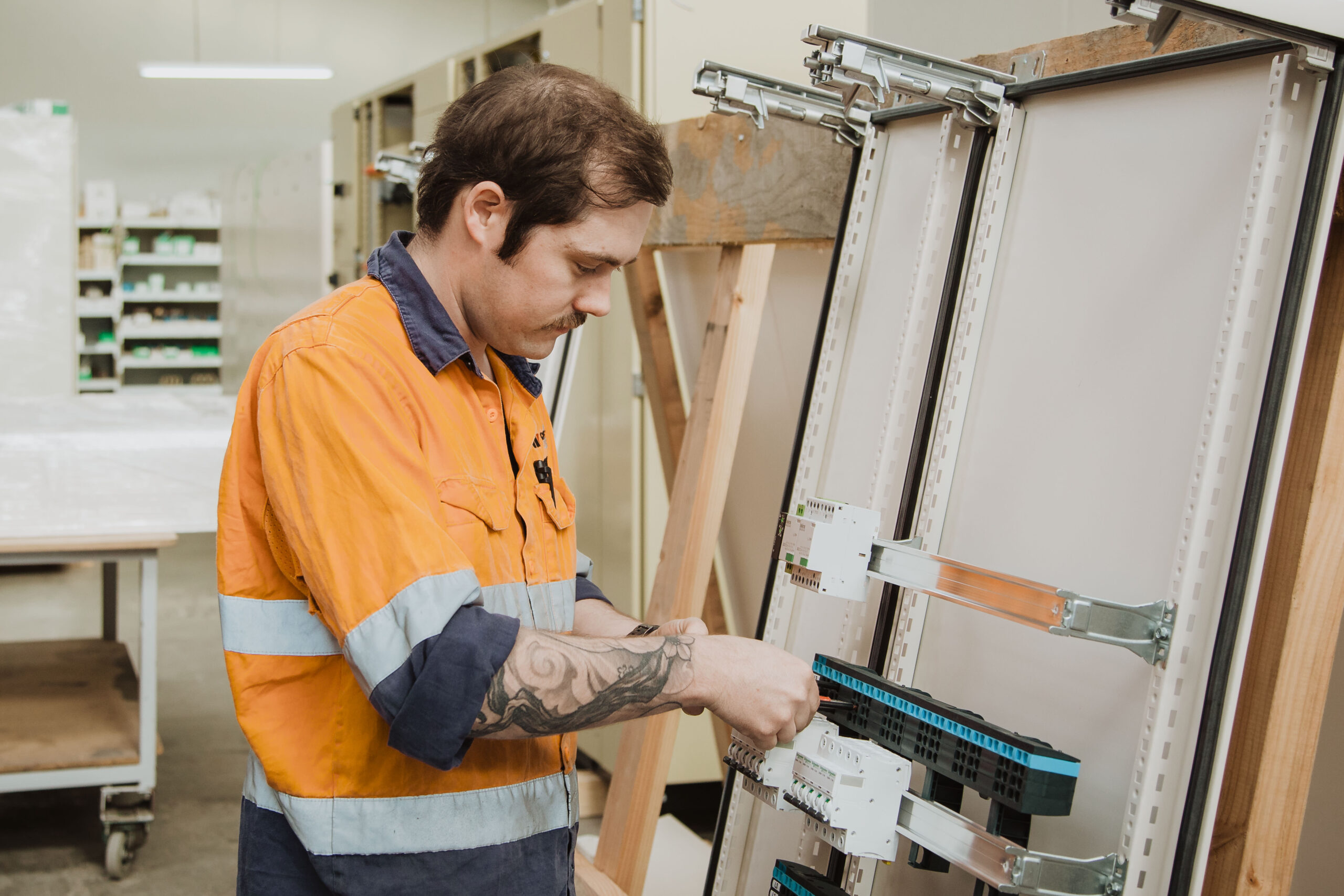 Switchboard assembly in the CWS workshop