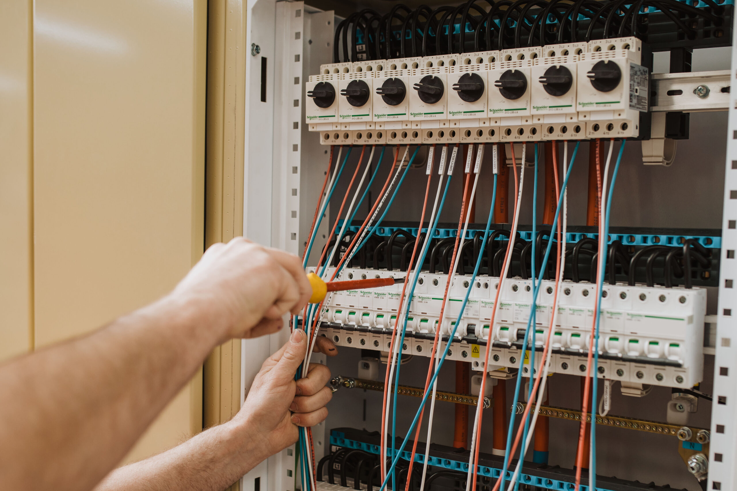 Switchboard wiring and assembly in the CWS Invercargill workshop