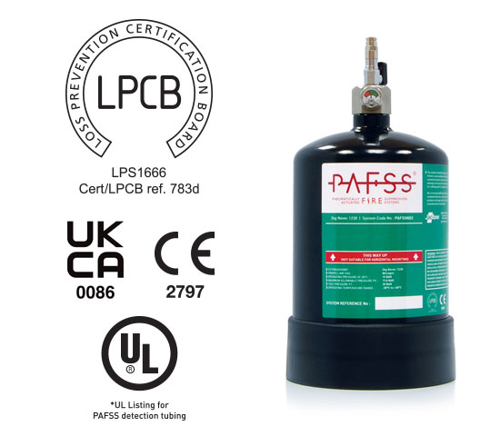 Jactone PAFSS electrical enclosure fire suppression